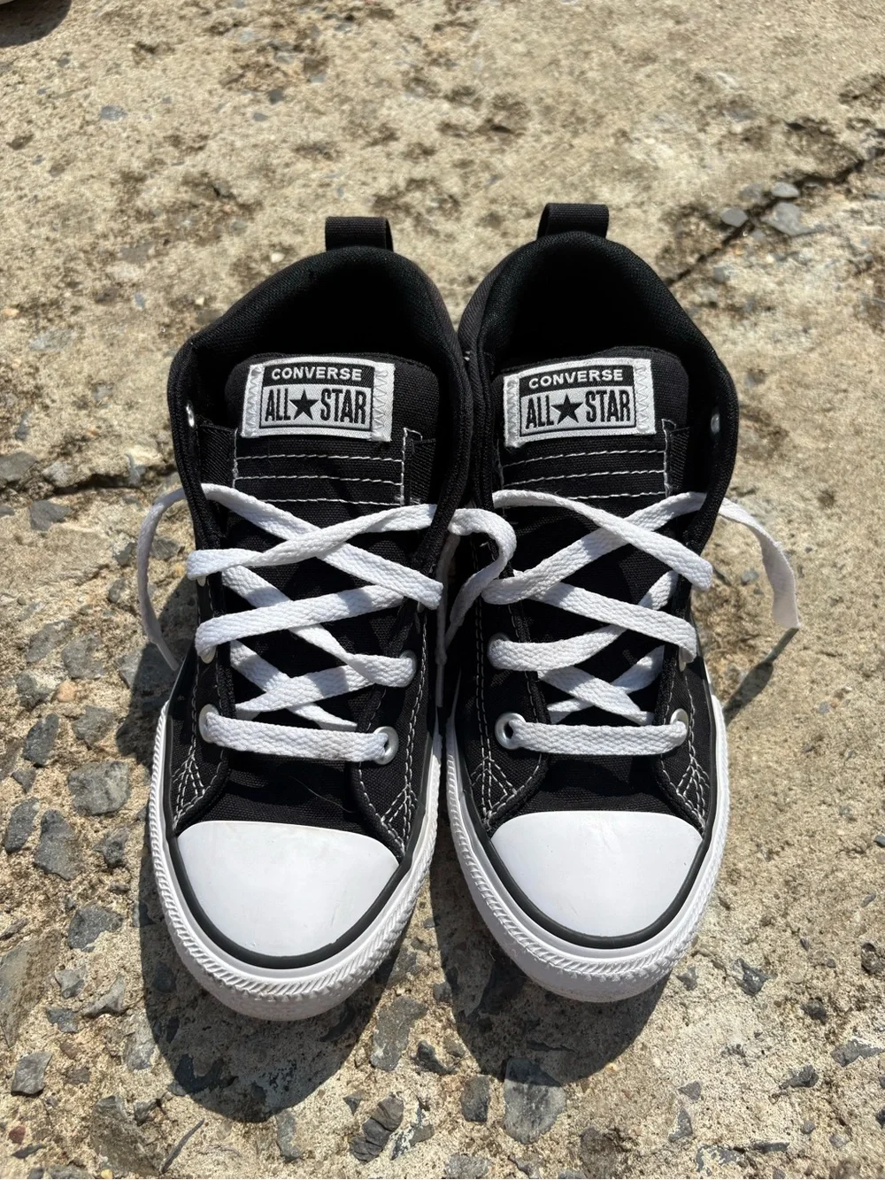 Converse Kids Black & White Low Top Sneakers